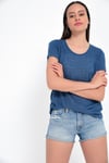 HN1706Bisiklet Yakalı Basic T-shirt