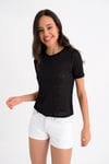 HN1710Kendinden Desenli Basic T-shirt