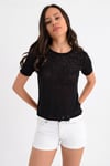 HN1710Kendinden Desenli Basic T-shirt