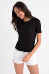 HN1710Kendinden Desenli Basic T-shirt
