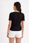 HN1710Kendinden Desenli Basic T-shirt