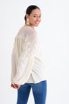HN1746Tül Detaylı Dantelli Bluz