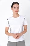 HN1928Kroşetalı Basic T-shirt