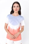 HN2009Batik Baskılı Bisiklet Yakalı Kısa Kollu T-shirt