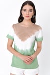 HN2009Batik Baskılı Bisiklet Yakalı Kısa Kollu T-shirt