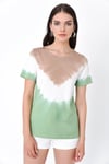 HN2009Batik Baskılı Bisiklet Yakalı Kısa Kollu T-shirt