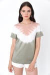 HN2009Batik Baskılı Bisiklet Yakalı Kısa Kollu T-shirt