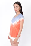 HN2011V Yakalı Batikli T-shirt