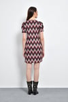 HN2187Zigzag Desenli Kısa Kollu Elbise