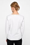 HN2325Varak Baskılı V Yaka Uzun Kollu Tshirt