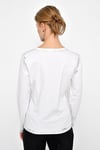 HN2325Varak Baskılı V Yaka Uzun Kollu Tshirt