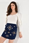 HN2441Fırfır Detaylı Bluz