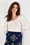 HN2441Fırfır Detaylı Bluz