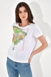 HN2546Güney Amerika Baskılı Basic T-shirt