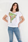 HN2546Güney Amerika Baskılı Basic T-shirt