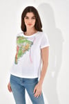 HN2546Güney Amerika Baskılı Basic T-shirt