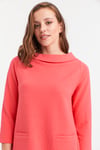 HN2642Bardot Yaka Cepli Örme Bluz