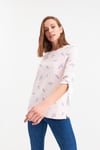 HN2671Serçe Baskılı Bluz