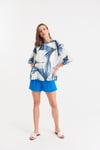 HN2677Desenli Şifon Bluz