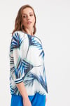 HN2677Desenli Şifon Bluz