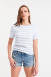HN2707Mavi Çizgili T-shirt