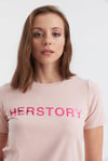 HN2732Herstory Yazı Baskılı Basic T-shirt