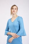 HN2778V Yakalı Kolları Ve Eteği Volanlı Elbise