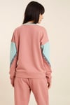 HN2840Mint Renk Bloklu Bisiklet Yakalı Şerit Detaylı Örme Sweatshirt