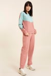 HN2840Mint Renk Bloklu Bisiklet Yakalı Şerit Detaylı Örme Sweatshirt