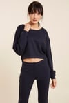 HN2871Bisiklet Yakalı Crop Örme Bluz