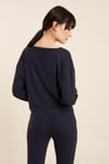 HN2871Bisiklet Yakalı Crop Örme Bluz