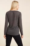 HN2880Desenli V-Yakalı Basic T-Shirt