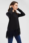 HN2931Dantel Detaylı Örme Bluz