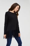 HN2931Dantel Detaylı Örme Bluz