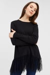 HN2931Dantel Detaylı Örme Bluz
