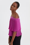 HN3030Piliseli Astarlı Dokuma Bluz