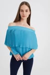 HN3030Piliseli Astarlı Dokuma Bluz
