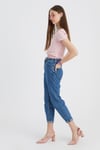 HN3050Renkli Nakışlı Crop T-shirt