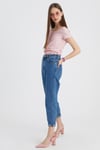 HN3050Renkli Nakışlı Crop T-shirt