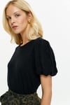 HN3061Balon Kollu Bisiklet Yakalı T-Shirt
