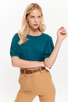 HN3061Balon Kollu Bisiklet Yakalı T-Shirt