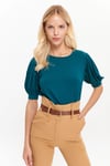HN3061Balon Kollu Bisiklet Yakalı T-Shirt