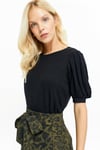 HN3061Balon Kollu Bisiklet Yakalı T-Shirt