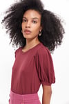 HN3061Balon Kollu Bisiklet Yakalı T-Shirt