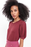 HN3061Balon Kollu Bisiklet Yakalı T-Shirt