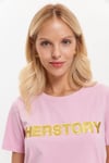 HN3066Her Story Nakışlı Basic T-Shirt