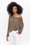 HN3079V Yakalı Uzun Kollu Örme Bluz