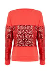 HN3301Robası Ve Kolu  Pulpayet Garnili Sweatshirt