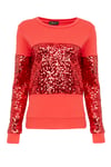HN3301Robası Ve Kolu  Pulpayet Garnili Sweatshirt