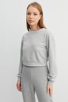 HN3478Uzun Kollu Bisiklet Yakalı 3 İplik Sweatshirt